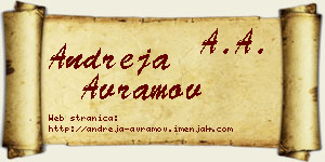 Andreja Avramov vizit kartica